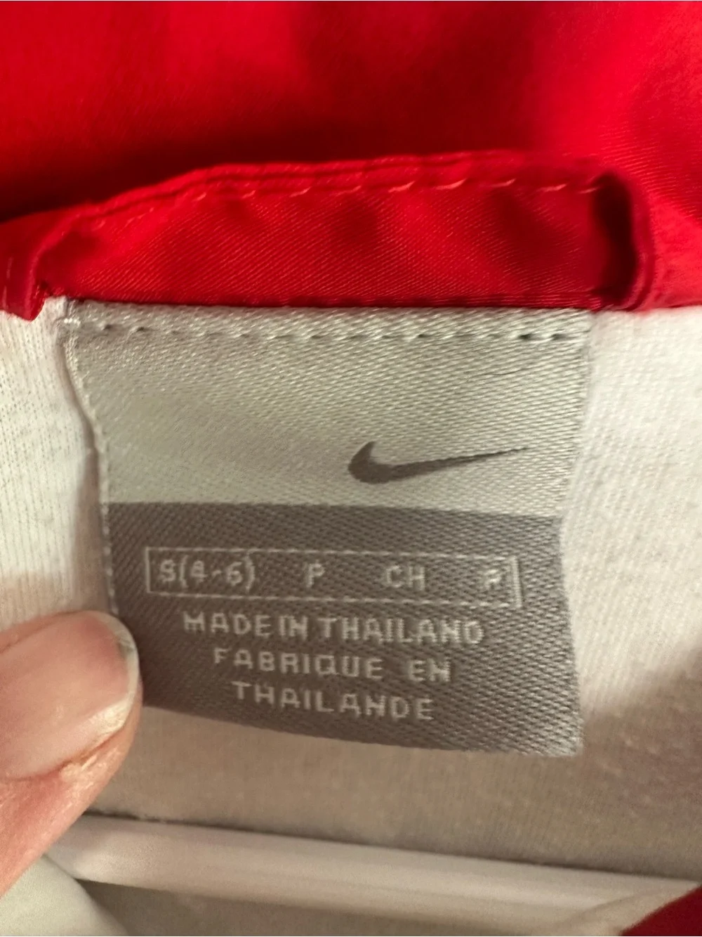 Vintage Nike Y2K White, Charcoal & Red Hooded Track Jacket spellout Windbreaker